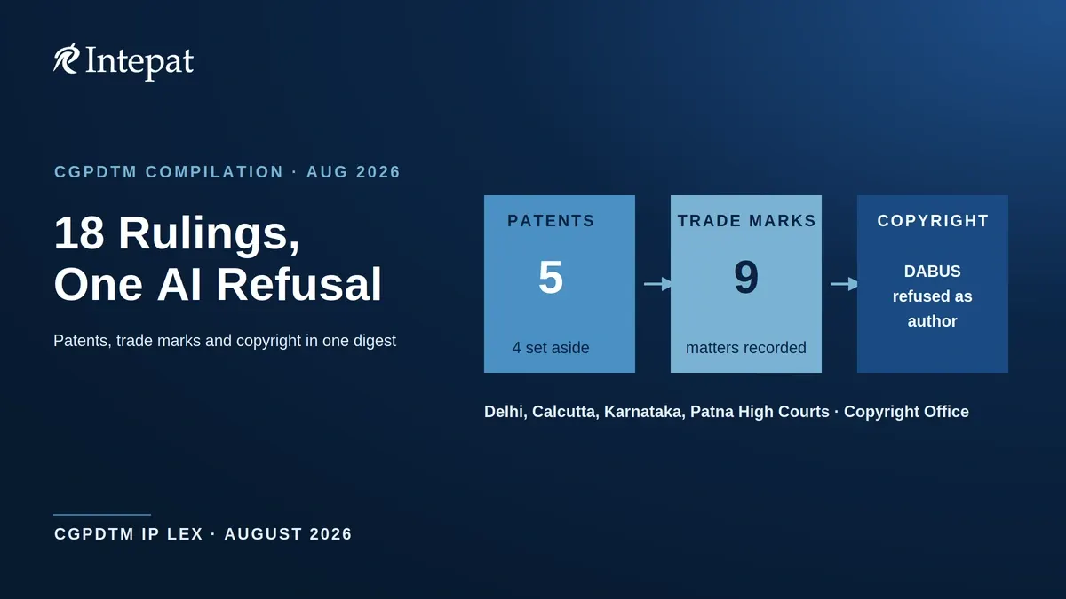 IP Lex August 2026: What the CGPDTM Compilation Records