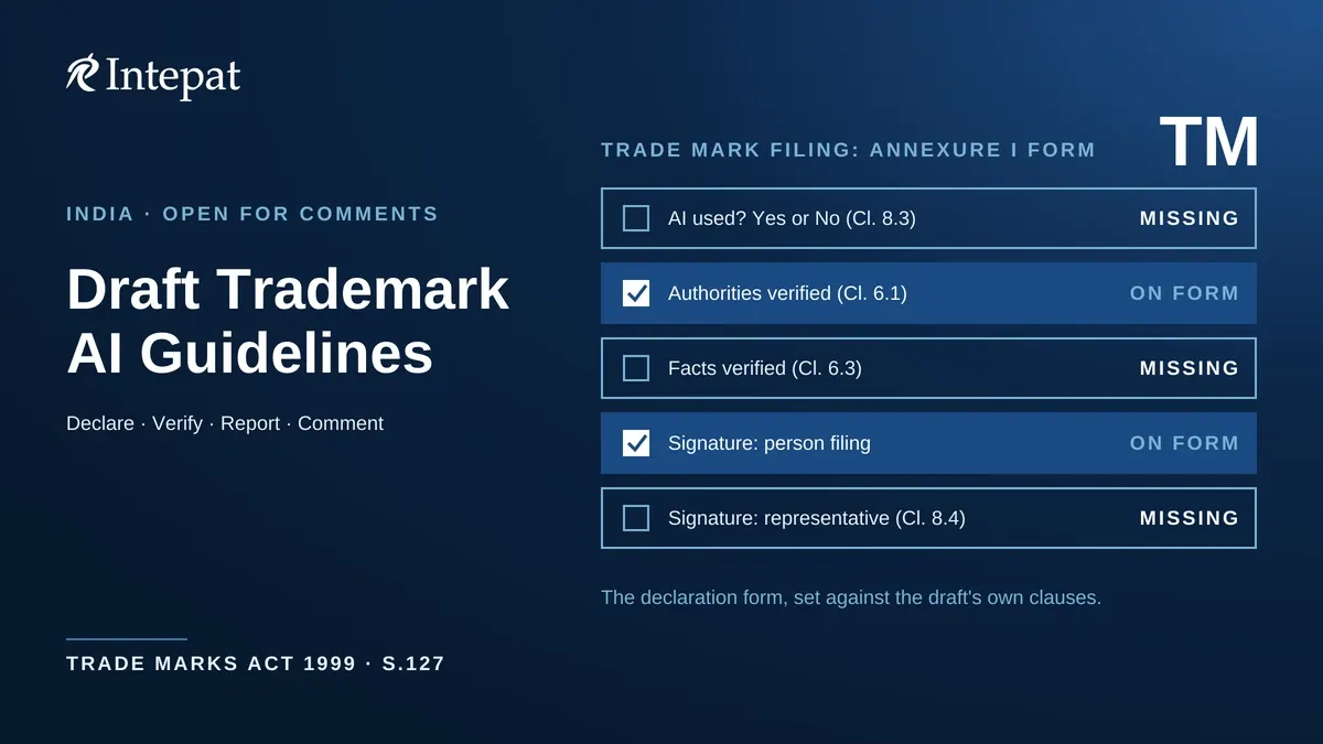 Draft AI Guidelines for India’s Trade Marks Registry: Proposed Duties and How to Comment