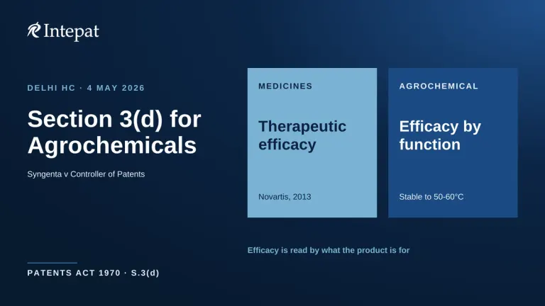 Section 3(d) Beyond Medicines: Syngenta v Controller on Agrochemical Polymorphs