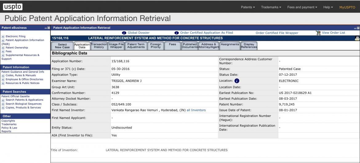 USPTO Patent Application